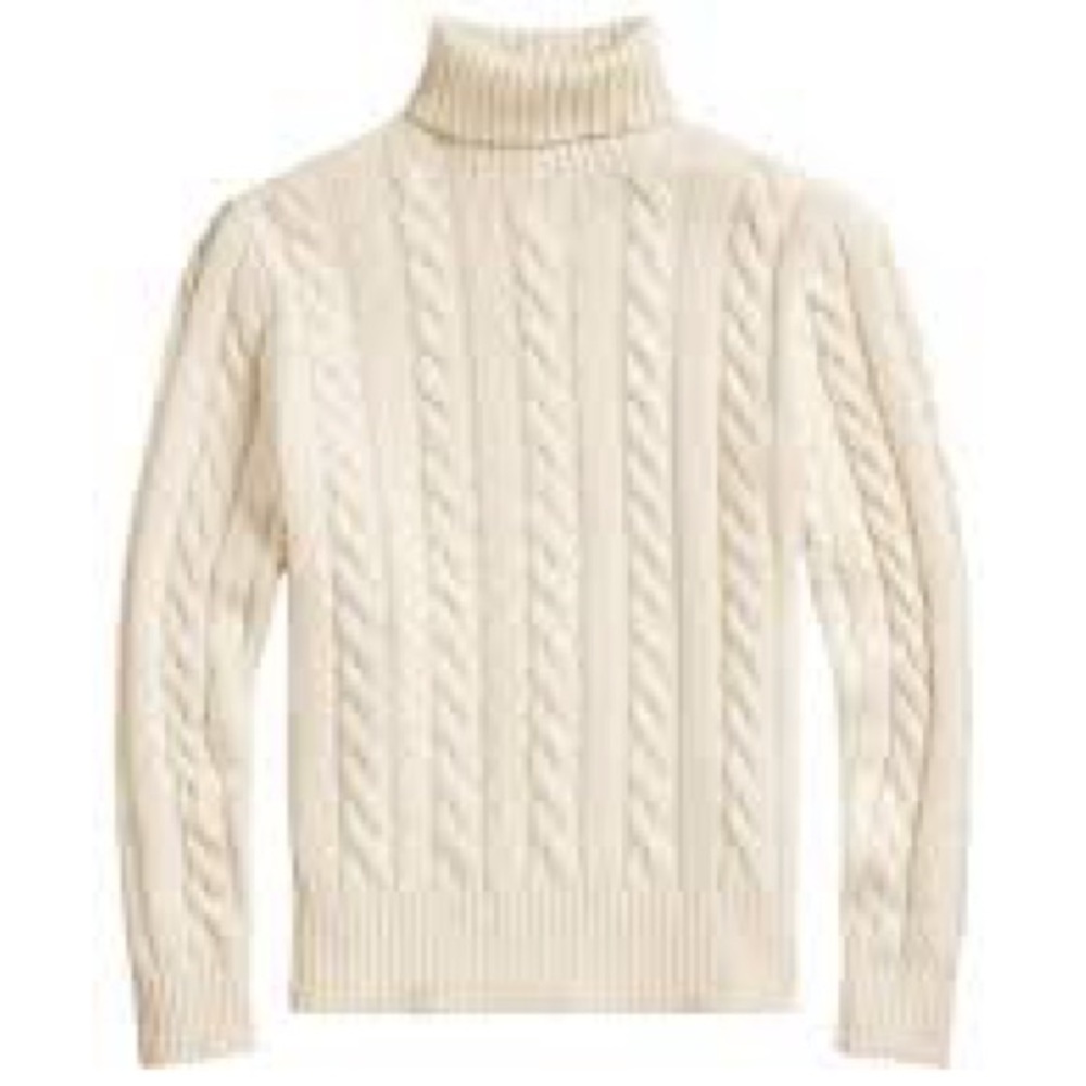 Ralph Lauren Cream Cable Turtleneck Sweater